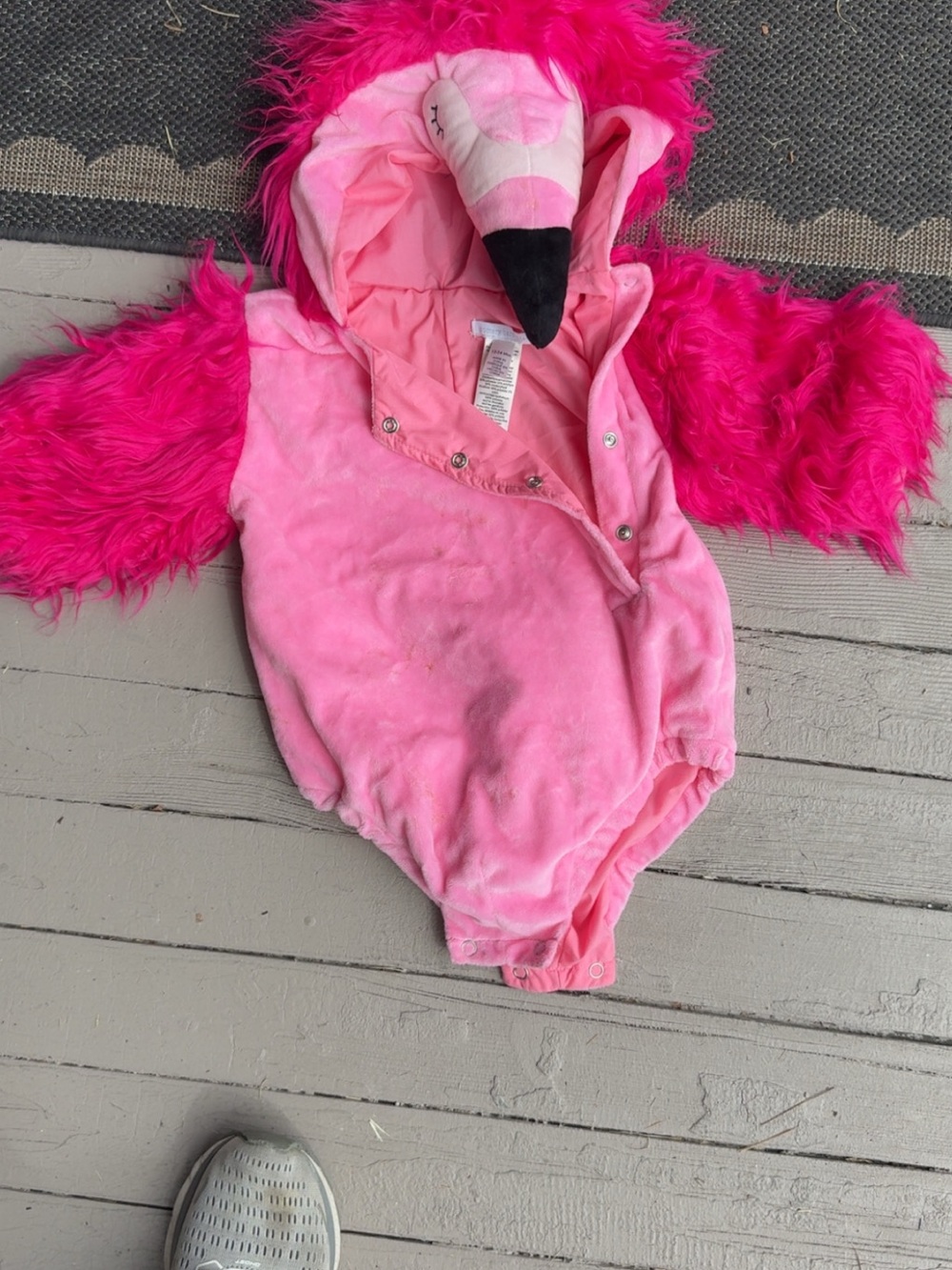 Pink Flamingo Hooded One-Piece for Kids - Plush Costume Bodysuit